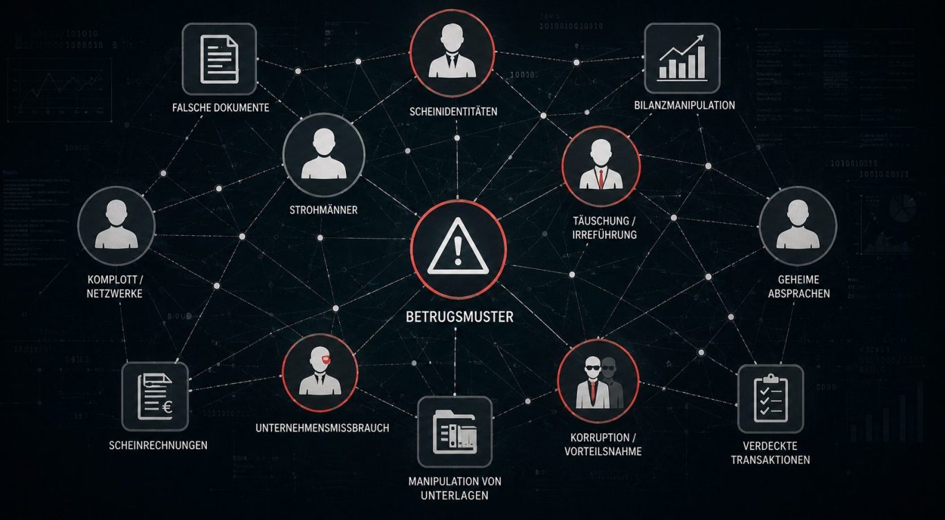 Visualisierung typischer Betrugsmuster im Bereich der Wirtschafts- und Unternehmenskriminalität
