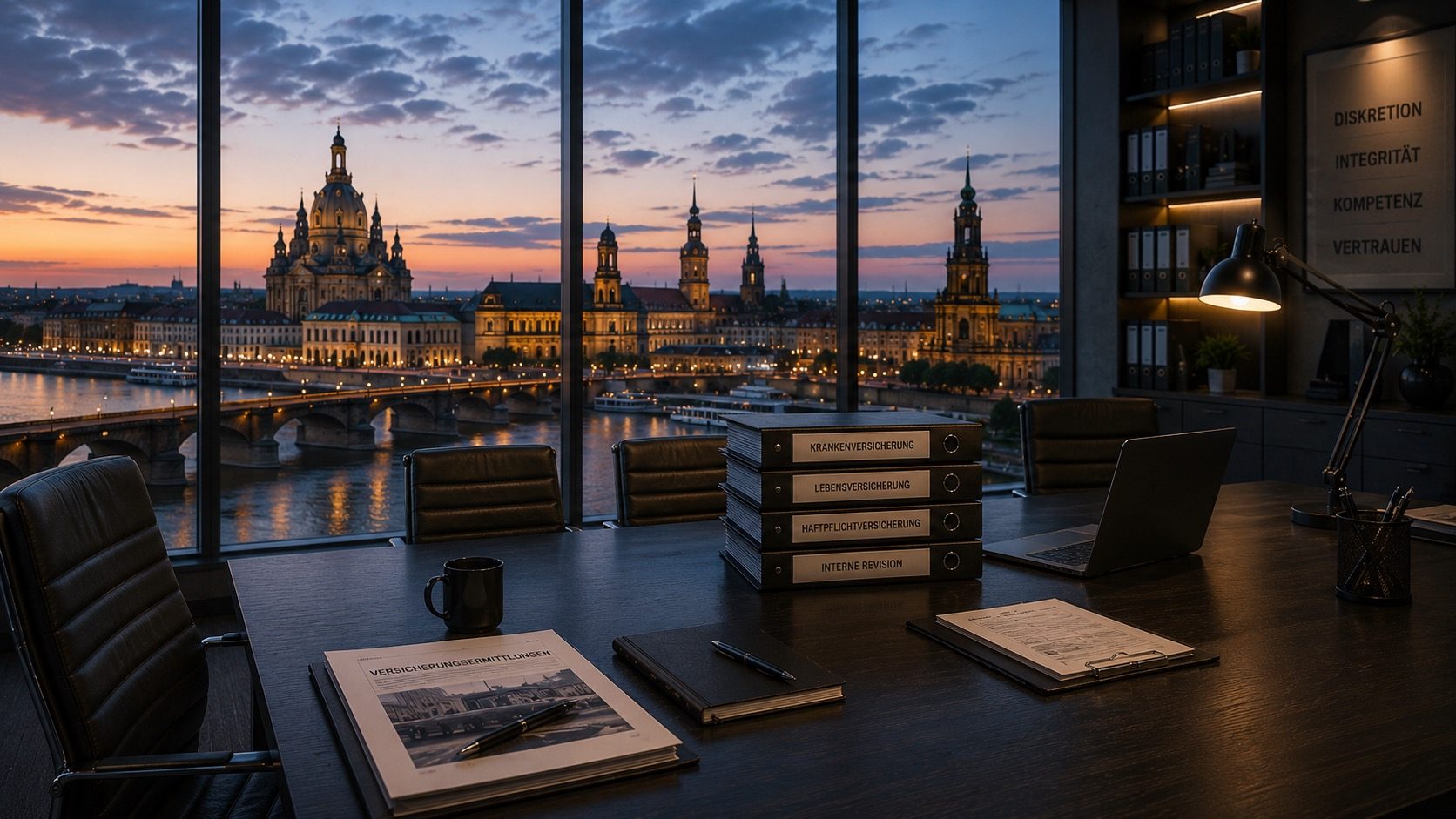 Moderner Konferenzraum als Symbol für diskrete Versicherungsermittlungen in Dresden und Sachsen. 