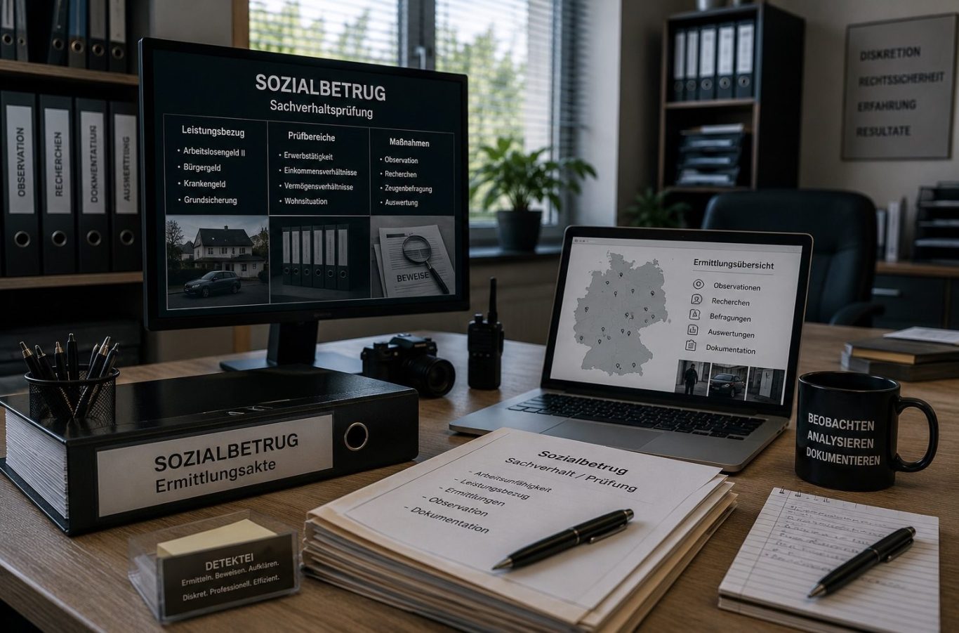 Ermittlungen bei Sozialleistungsmissbrauch Aufklärung von Verdachtsfällen des unrechtmäßigen Bezugs von Sozialleistungen zum Schutz kommunaler Haushaltsmittel.